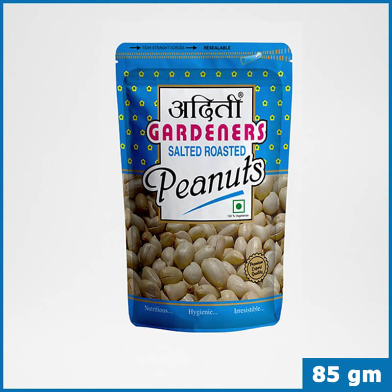 Adity Gardeners Salted Roasted Peanuts, 85 gm