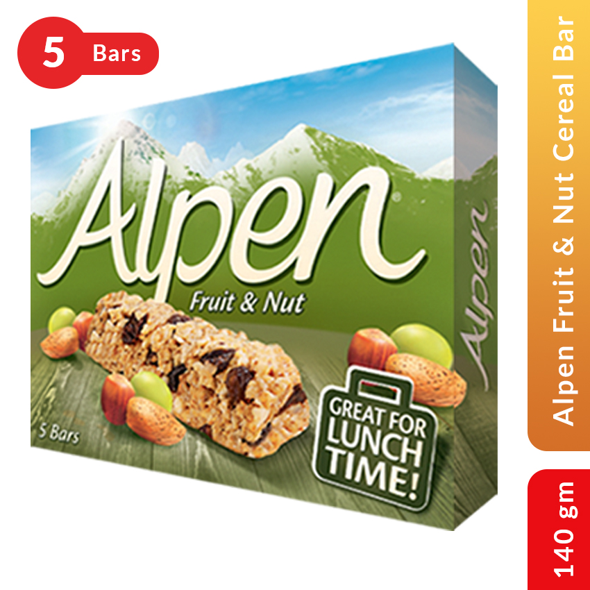Alpen Fruit & Nut Cereal Bar, 140gm -  5 Bars