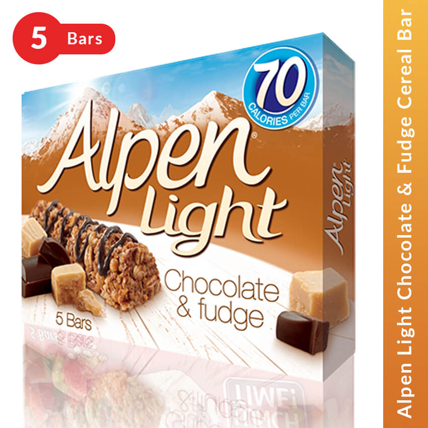 Alpen Light Chocolate & Fudge Cereal Bar - 5 Bars 