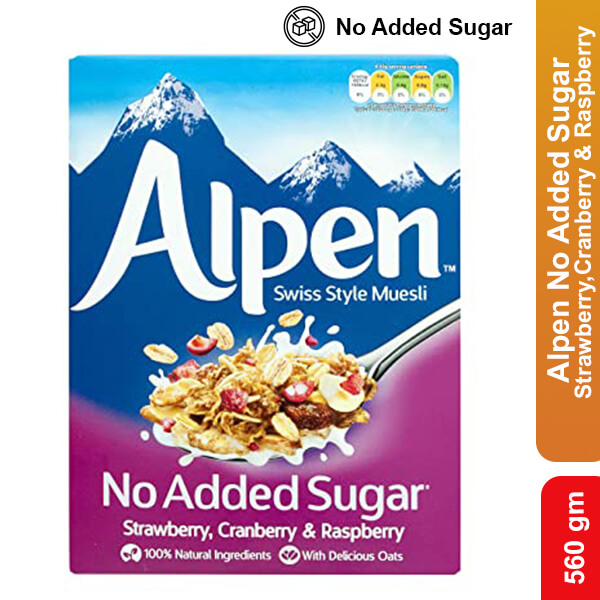 Alpen Muesli No added sugar Strawberry 560 gm