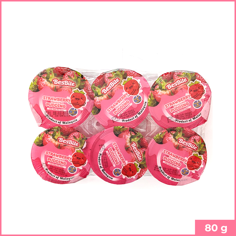 Besbite Pudding Strawberry 6's 80g 