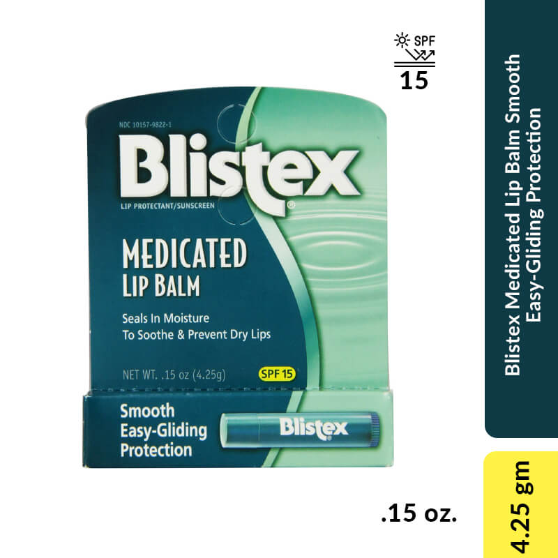 Blistex Medicated Lip Balm Smooth Easy-Gliding Protection with SPF 15, 4.25gm (.15 oz.)