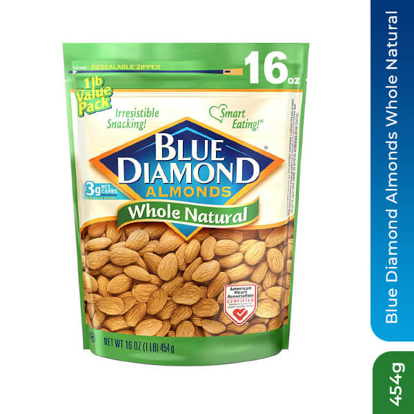 Blue Diamond Almonds Whole Natural, 454g