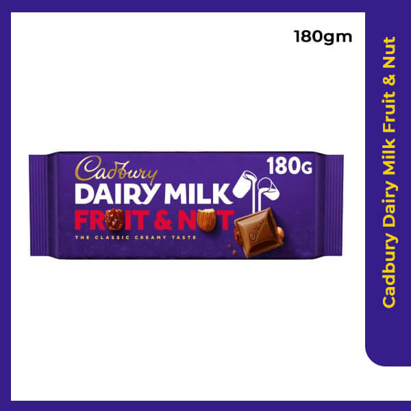 Cadbury Dairy Milk Fruit & Nut, 180gm