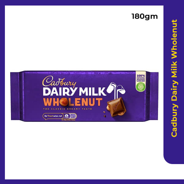 Cadbury Dairy Milk Wholenut, 180gm