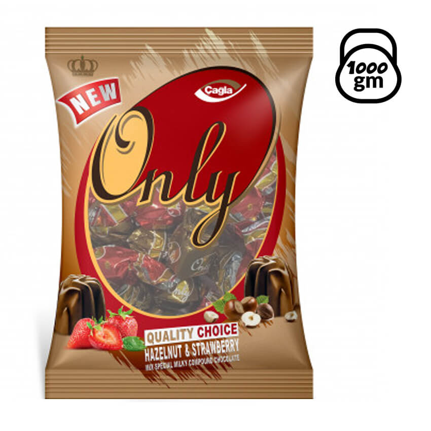 Cagla Only Milky Compound Chocalate Hazelnut & Strawberry 1000 gm