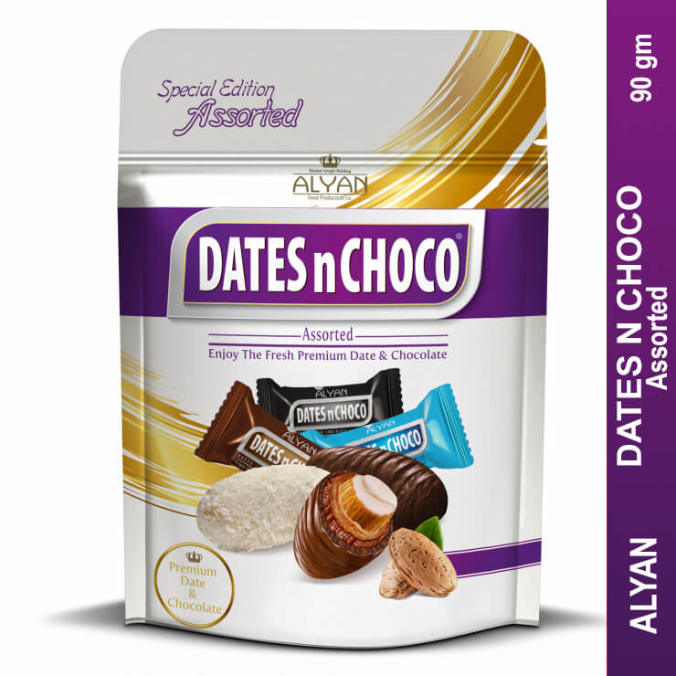 Dates N Choco Assorted Dates With Almond Coated Chocolate 90 gm