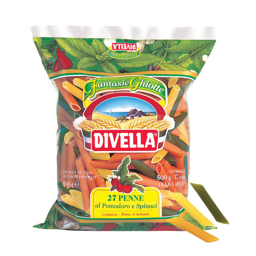 Divella Pasta Tri color 27 Penne 500 gm