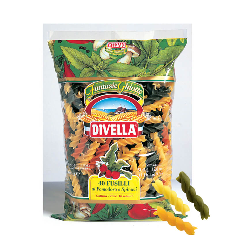 Divella Pasta Tri color 40 Fusilli 500 gm