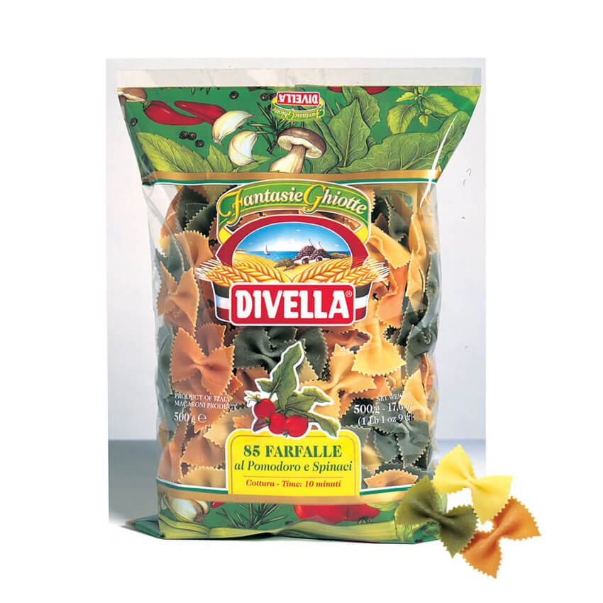 Divella Pasta Tri color 85 Farfalle 500 gm