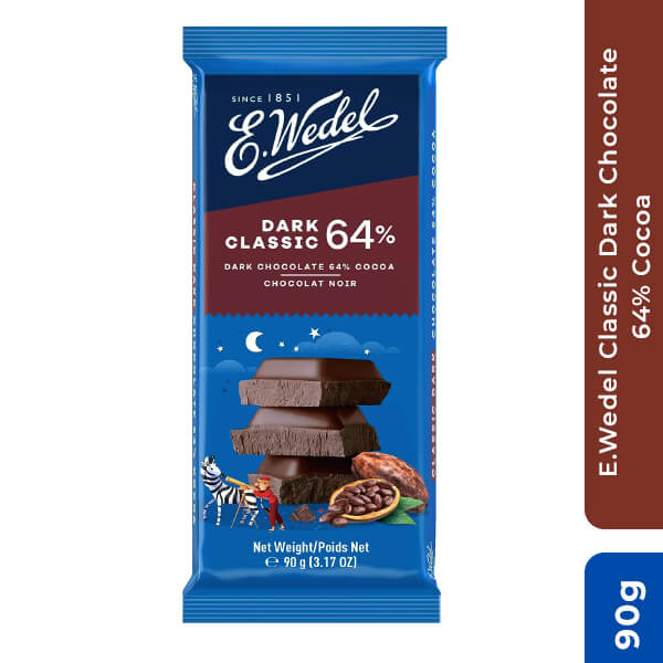 E.Wedel Classic Dark Chocolate 64% Cocoa, 90g