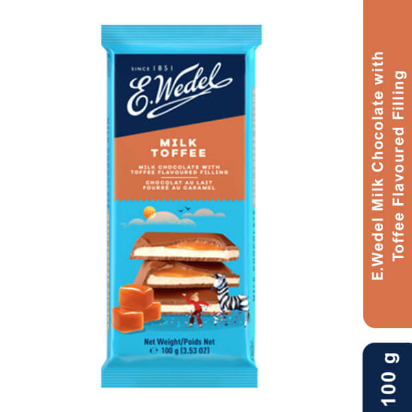 E.Wedel Milk Chocolate with Toffee Flavoured Filling, 100g