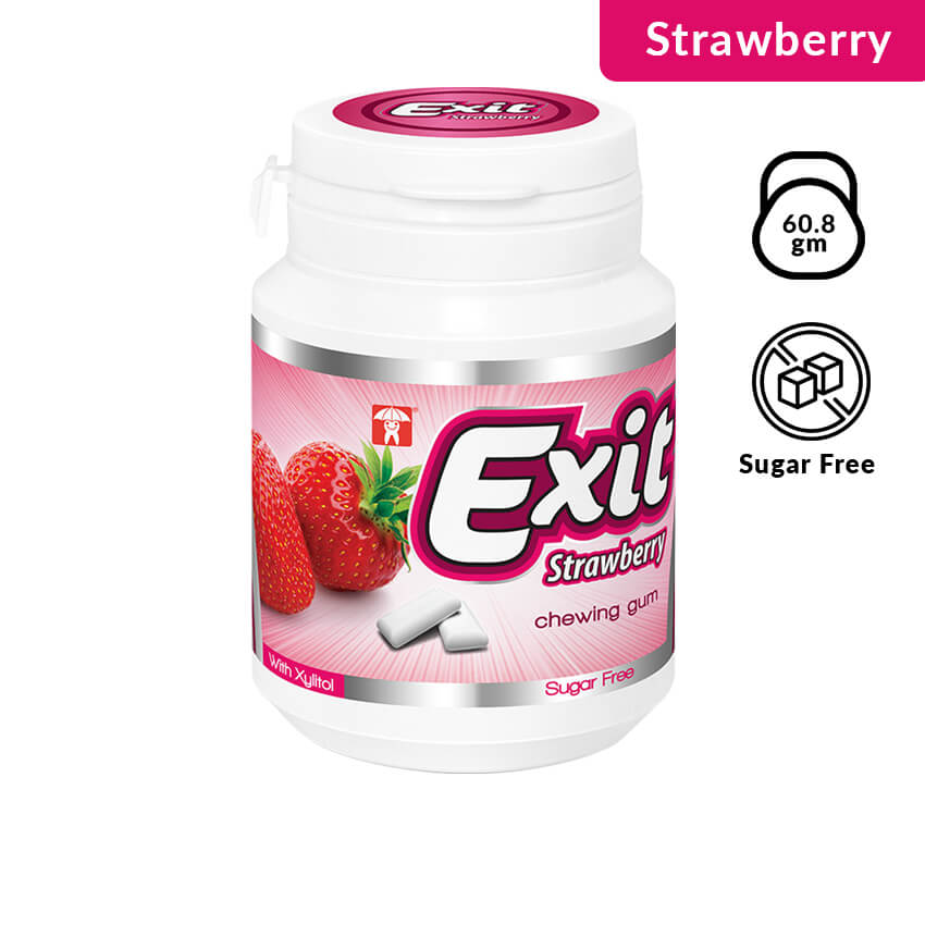 Exit Chewing Gum Bottle Strawberry 60.8 gm