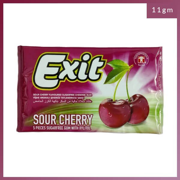 Exit Sour Cherry Sugar Free Gum with Xylitol, 11gm