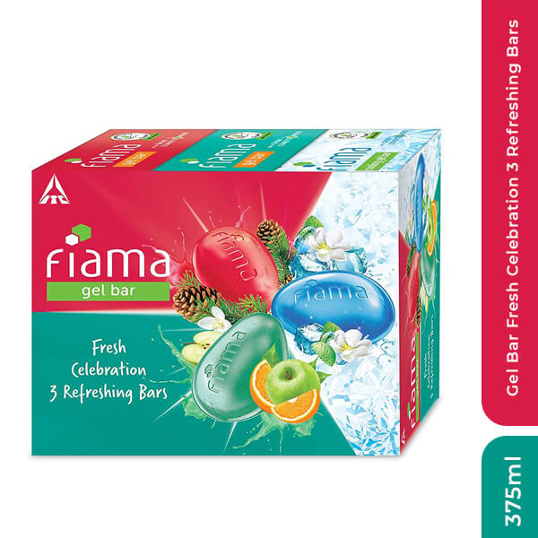 Fiama Gel Bar Fresh Celebration 3 Refreshing Bars, 375gm