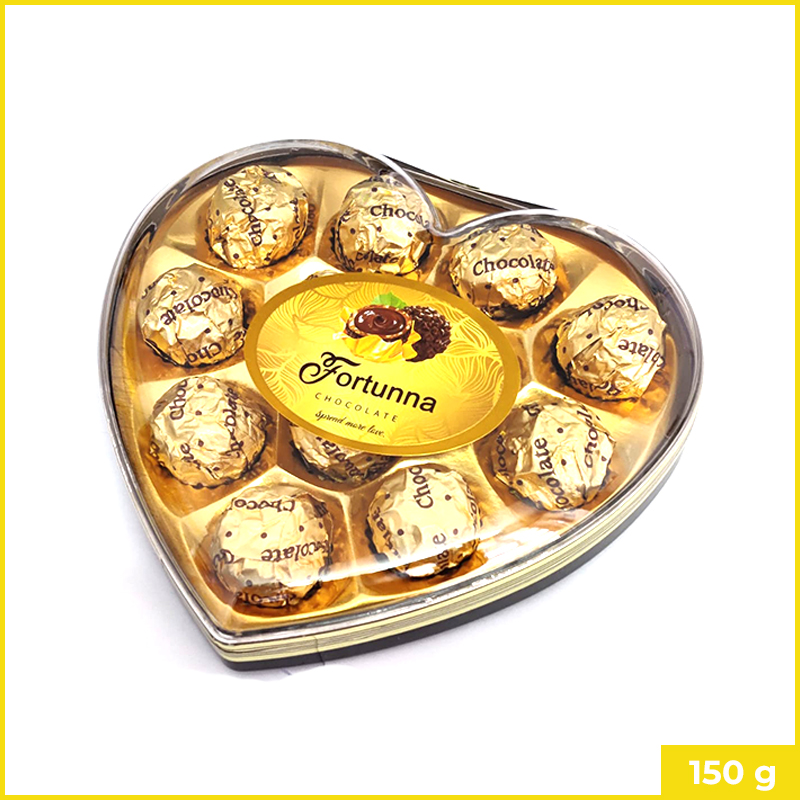 Fortunna Chocolate 12's Heart Golden 150g