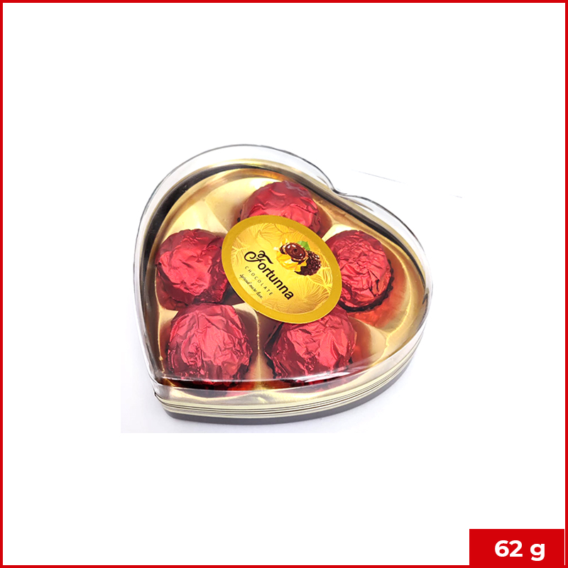 Fortunna Chocolate 5's Heart Red 62g