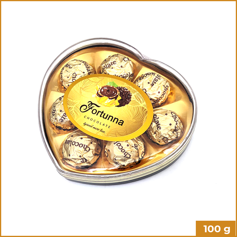 Fortunna Chocolate 8's Heart Golden 100g