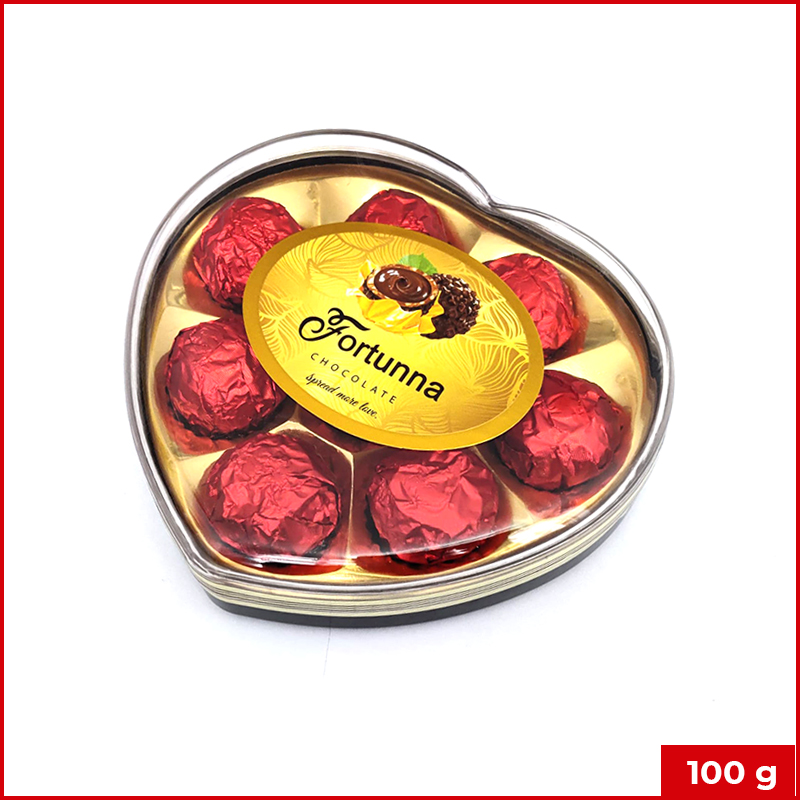 Fortunna Chocolate 8's Heart Red 100g