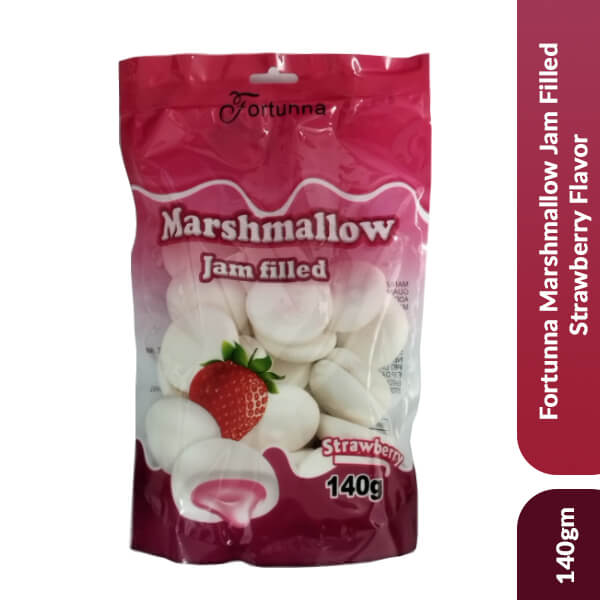 Fortunna Marshmallow Jam Filled Strawberry Flavor, 140g