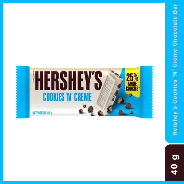 Hershey's Cookies and Creme Chocolate Bar, 40g