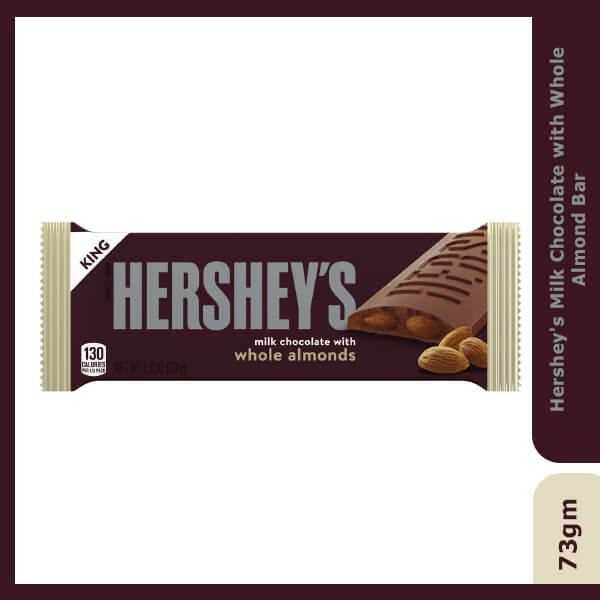 Hershey's Milk Chocolate with Whole Almond Bar, 73g