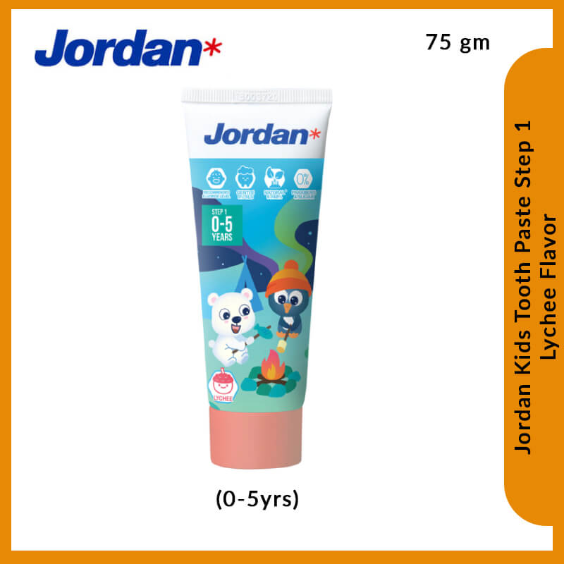 Jordan Kids Tooth Paste Step 1 (0-5yrs) Lychee Flavor, 75 gm