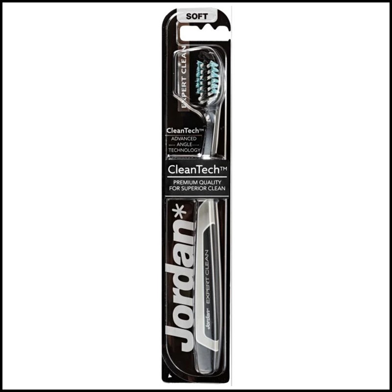 Jordan Toothbrush Expert White Soft (Charcoal Infused) with Hygenic Travel Case