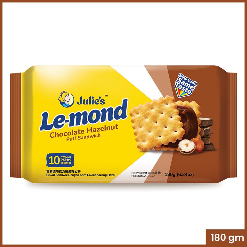 Julie's Lemond chocolate Hazelnut Sandwich 180 gm
