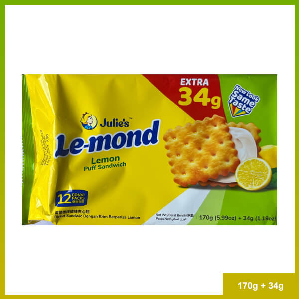 Julies Lemond Lemon Puff Sandwich 170gm + 34gm extra