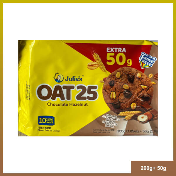 Julies Oat 25 Chocolate Hazelnut 200gm + 50gm