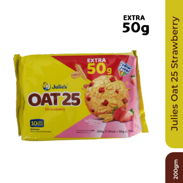 Julies Oat 25 Strawberry 200gm+50gm