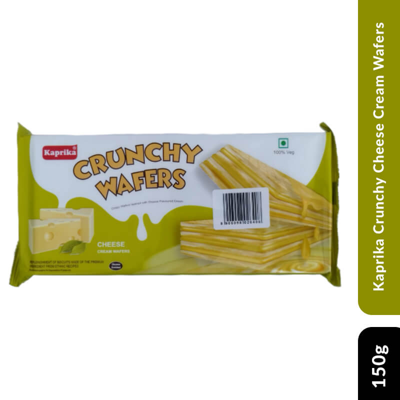 Kaprika Crunchy Cheese Cream Wafers, 150gm