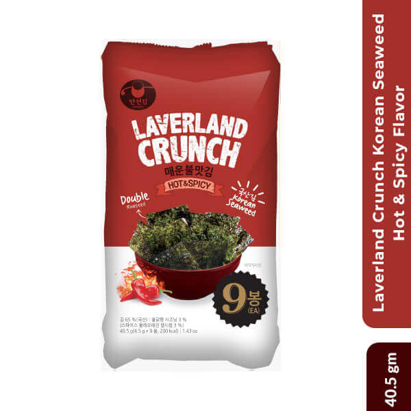 Laverland Crunch Korean Seaweed Hot & Spicy Flavor, 40.5gm