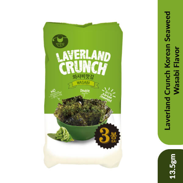 Laverland Crunch Korean Seaweed Wasabi Flavor,13.5g