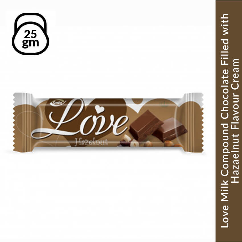 Love Milk Compound Chocolate Filled with Hazaelnut Flavour Cream, 25 gm