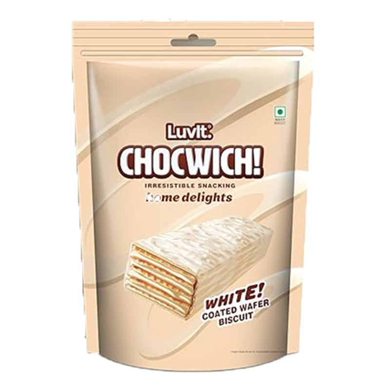 Luvit Chocowich White Coated Wafer Biscuit - 160gm