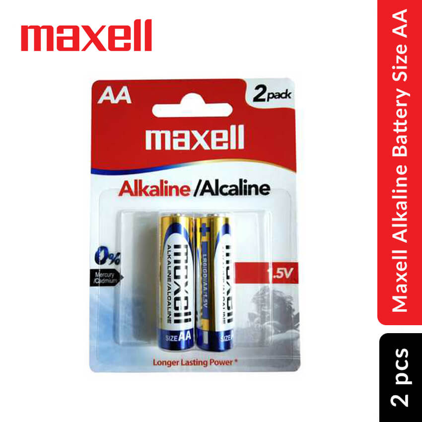 Maxell Alkaline Battery Size AA,  2 pcs