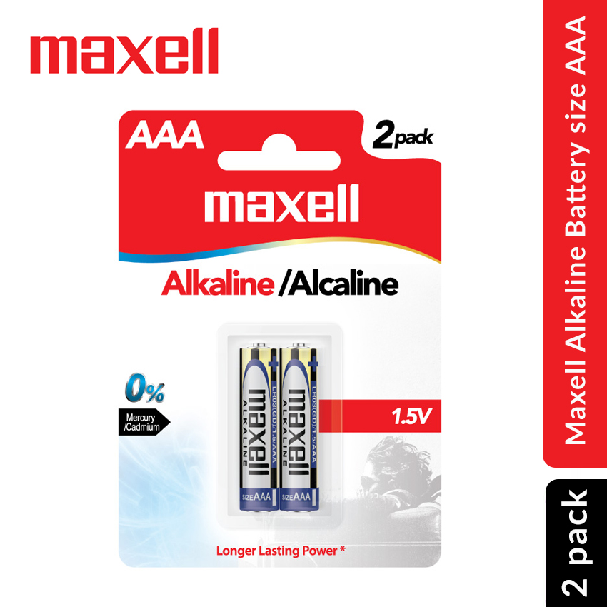 Maxell Alkaline Battery size AAA, 2 pcs