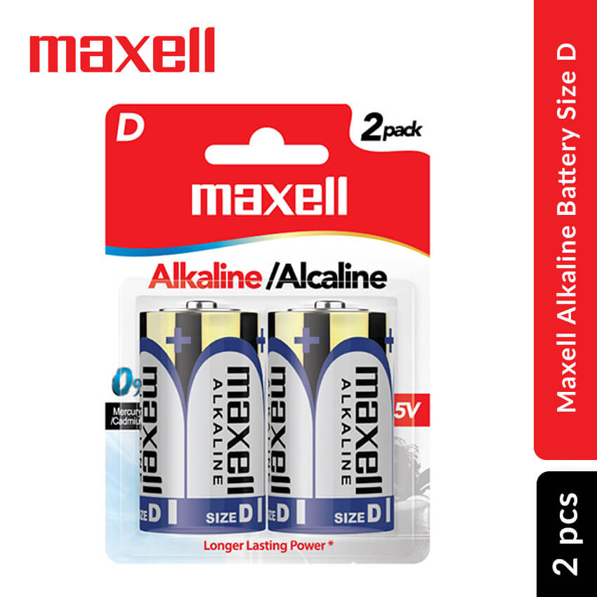 Maxell Alkaline Battery Size D, 2 pcs