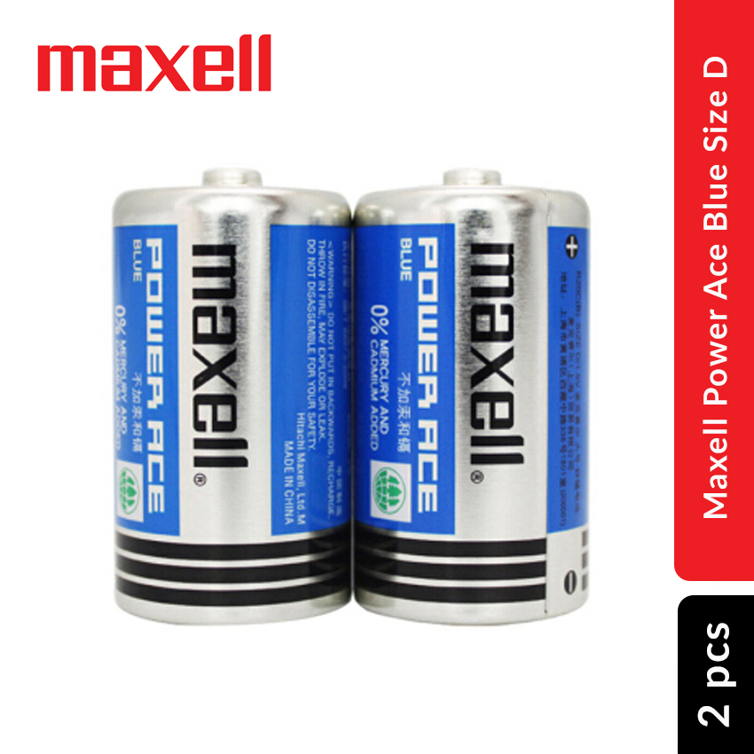 Maxell Power Ace Blue Battery Size D, 2 pcs