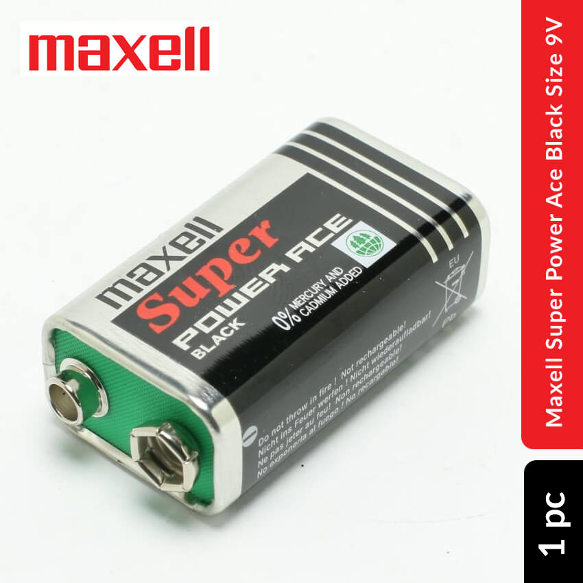 Maxell Super Power Ace Black Battery Size 9V, 1 pc