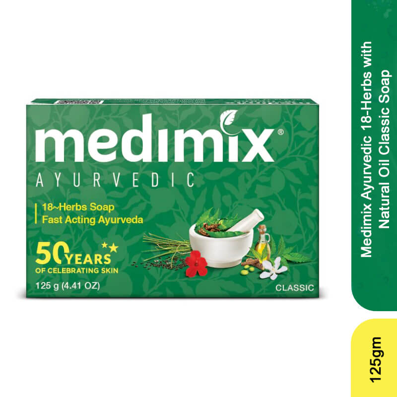 Medimix Ayurvedic 18-Herbs with Natural Oil Classic Soap, 125gm