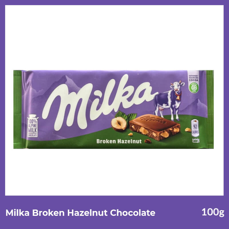 Milka Broken Hazelnut Chocolate,100g