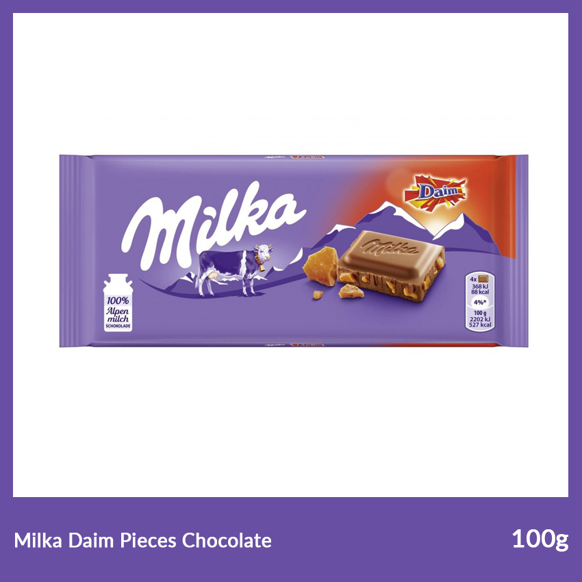 Milka Daim Pieces Chocolate, 100g