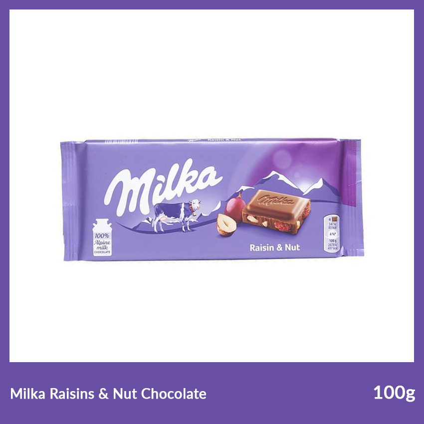 Milka Raisins & Nut Chocolate, 100g 