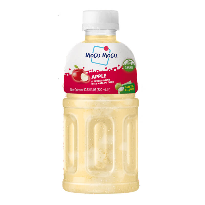 Mogu Mogu Apple Flavored Drink with Nata De Coco, 320ml