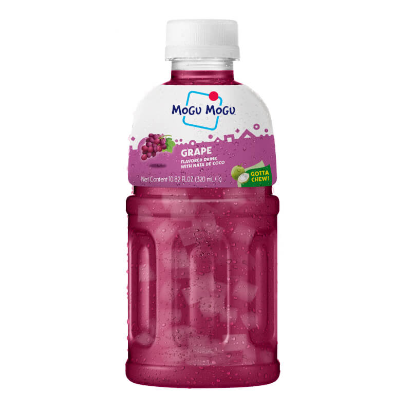 Mogu Mogu Grapes Flavored Drink with Nata De Coco, 320ml