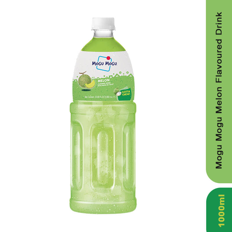 Mogu Mogu Melon Flavored Drink with Nata De Coco, 1000ml