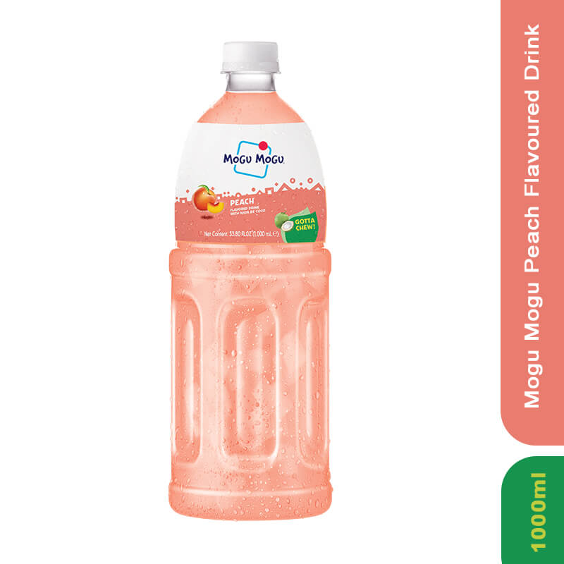 Mogu Mogu Peach Flavored Drink with Nata De Coco, 1000ml